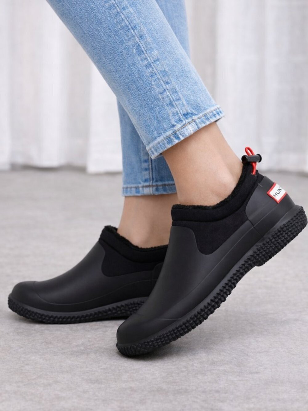 Hunter Black Women's Original Insulated Faux Fleece Sherpa Shoes Size 6